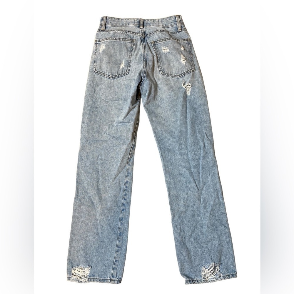 Just Black Denim Womens Bobbi Distressed Straight Size 24 High Rise Light Wash - Picture 5 of 7